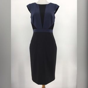 Antonio Melani Sheath Dress Cap Sleeve Navy Black